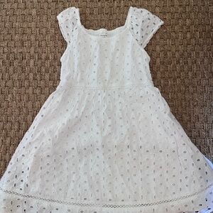Abercrombie Kids Eyelet Smocked White Dress Boho Size 9
